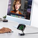 3w1 Ładowarka indukcyjna MagSafe Qi2 USB-C do telefonu słuchawek - czarna