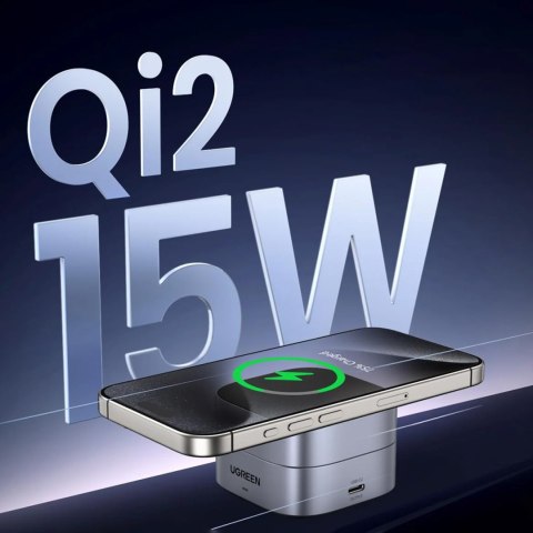 3w1 Ładowarka indukcyjna MagSafe Qi2 USB-C do telefonu słuchawek - czarna 3w1 Ładowarka indukcyjna MagSafe Qi2 USB-C do telefonu słuchawek - czarna