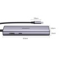 HUB Adapter USB-C - USB-A / HDMI / RJ45 / czytnik kart SD i TF / USB-C PD 100W - szary
