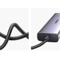 HUB Adapter USB-C - USB-A / HDMI / RJ45 / czytnik kart SD i TF / USB-C PD 100W - szary