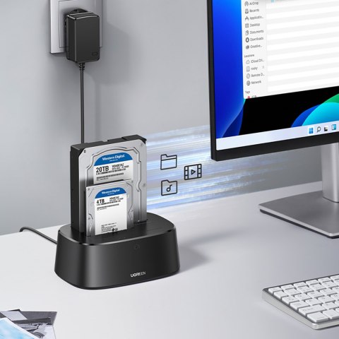 Stacja dokująca do dysków SATA 2.5'' 3.5'' SSD HHD z USB 3.0 zasilacz EU - czarna Stacja dokująca do dysków SATA 2.5'' 3.5'' SSD HHD z USB 3.0 zasilacz EU - czarna