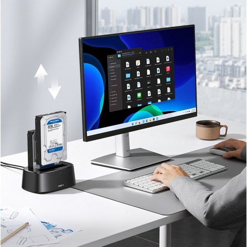 Stacja dokująca do dysków SATA 2.5'' 3.5'' SSD HHD z USB 3.0 zasilacz EU - czarna Stacja dokująca do dysków SATA 2.5'' 3.5'' SSD HHD z USB 3.0 zasilacz EU - czarna