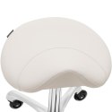 Taboret stołek hoker kosmetyczny siodłowy na kółkach York do 150 kg beżowy