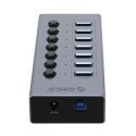 Hub BT2U3-7AB z włącznikami 7x USB-A - szary