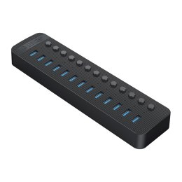 Hub CT2U3-13AB z włącznikami 13x USB-A - czarny