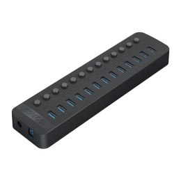 Hub CT2U3-13AB z włącznikami 13x USB-A - czarny