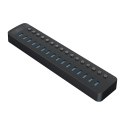 Hub CT2U3-16AB z włącznikami 16x USB-A - czarny