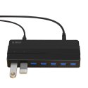 Hub rozdzielacz H7928-U3-V1 7x USB-A - czarny