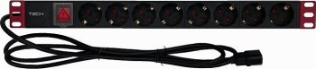 Listwa antyprzepięciowa - Techly 365733 Listwa zasilająca Rack 19'' 1U, 8x Schuko, kabel C14 2m Listwa antyprzepięciowa - Techly 365733 Listwa zasilająca Rack 19'' 1U, 8x Schuko, kabel C14 2m