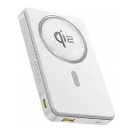 Powerbank Airpow II 10000mAh Qi2 MagSafe 22.5W z kablem USB-C 20V 3A 30cm - biały