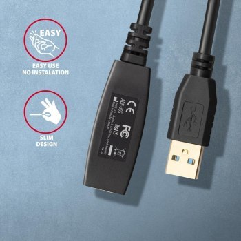 Aktywny przedłużacz/wzmacniacz Axagon USB 3.2 Gen 1 A-M do A-F 10m Aktywny przedłużacz/wzmacniacz Axagon USB 3.2 Gen 1 A-M do A-F 10m