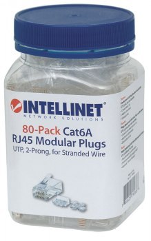 Intellinet 790666 Wtyk RJ45 8P/8C UTP Cat6a na linkę, 80 sztuk Intellinet 790666 Wtyk RJ45 8P/8C UTP Cat6a na linkę, 80 sztuk
