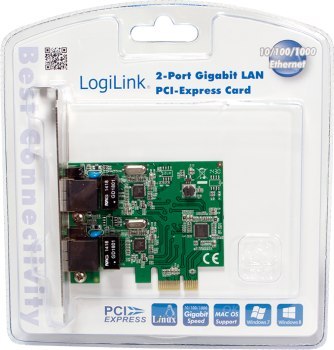 Karta sieciowa - LogiLink karta PCI Express 2x Gigabit LAN Karta sieciowa - LogiLink karta PCI Express 2x Gigabit LAN