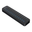 Orico Hub aktywny 13*USB-A czarny