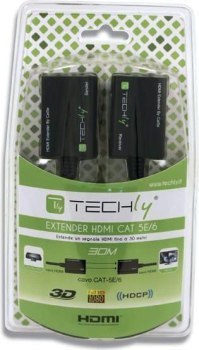 Techly 301153 Extender HDMI po skrętce UTP Cat5e/Cat6 RJ45, do 30m