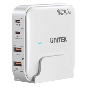 Unitek Ładowarka biurkowa GaN 100W 2xUSB-A 2xUSB-C Unitek Ładowarka biurkowa GaN 100W 2xUSB-A 2xUSB-C