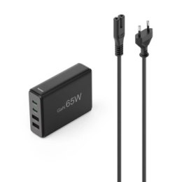 Hama GaN 65W PD/QC 2x USB-C, 2x USB-A czarna
