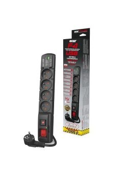Listwa antyprzepięciowa - Acar F4 USB PD 3.0 QC 4 gniazda 3m