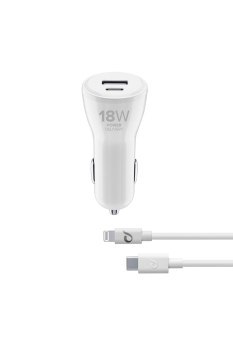 USB-C CAR CHARGER DUAL KIT C2L 30W WHITE USB-C CAR CHARGER DUAL KIT C2L 30W WHITE