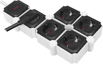 Listwa antyprzepięciowa - LogiLink 5 gniazd 1.5m czarno-biała Listwa antyprzepięciowa - LogiLink 5 gniazd 1.5m czarno-biała