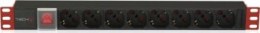 Listwa antyprzepięciowa - Techly 102635 Listwa zasilająca Rack 19'' 1U, 8x Schuko, kabel C20 3m