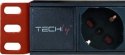 Listwa antyprzepięciowa - Techly 107746 Listwa zasilająca PDU Rack 19'' 1U, 8x Schuko, 250V/16A, kabel C14 2m pod UPS