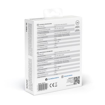 SAVIO SŁUCHAWKI BEZPRZEWODOWE BLUETOOTH 5.3 Z MIKROFONEM ANC ENC QC TWS-12 SAVIO SŁUCHAWKI BEZPRZEWODOWE BLUETOOTH 5.3 Z MIKROFONEM ANC ENC QC TWS-12