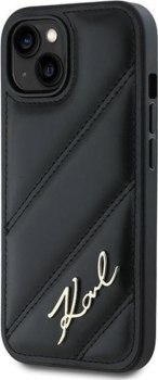 Karl Lagerfeld Diagonal Quilted Script do iPhone 13 (czarny)