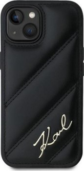 Karl Lagerfeld Diagonal Quilted Script do iPhone 13 (czarny)