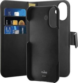 Puro Wallet Detachable MagSafe 2w1 do iPhone 16 - czarny