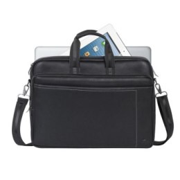 RIVACASE TORBA NA LAPTOP 16 ORLY CZARNA MATERIAŁ WODOODPORNY KIESZENIE NA TABLET 10 1 SMARTFON DOKUMENTY I AKCESORIA