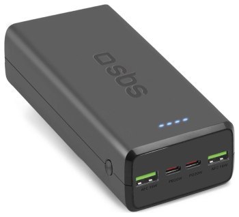 SBS TTBB30000PD20K 30000 mAh 2 x USB-C 2 x USB-A - czarny SBS TTBB30000PD20K 30000 mAh 2 x USB-C 2 x USB-A - czarny