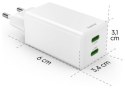 Hama Mini 65W GaN PD/QC 2x USB-C biała