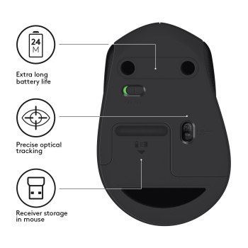 Mysz Logitech M330 910-004909 (USB 2.0; kolor czarny; optyczna) Mysz Logitech M330 910-004909 (USB 2.0; kolor czarny; optyczna)
