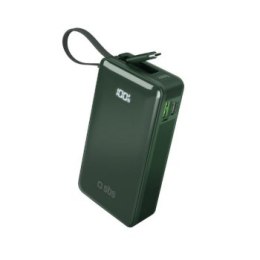 SBS Power Bank 10 000 mAh z wbudowanym kablem USB-C zielony