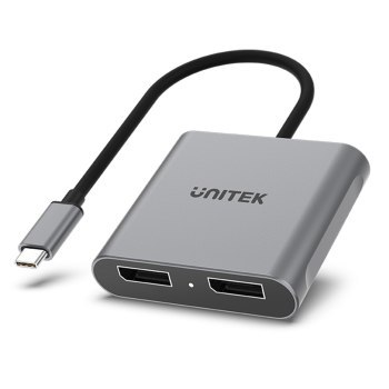 Unitek Adapter USB-C na 2x port DP 1.4 8K 60Hz Unitek Adapter USB-C na 2x port DP 1.4 8K 60Hz