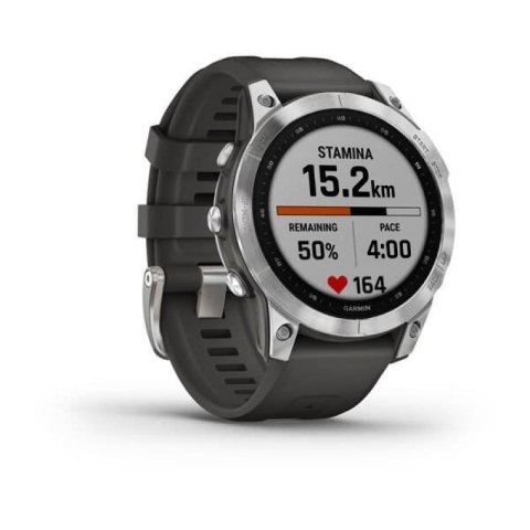 Zegarek Garmin Fenix 7 Standard Edition (47 mm) Silver / Graphite Band Zegarek Garmin Fenix 7 Standard Edition (47 mm) Silver / Graphite Band