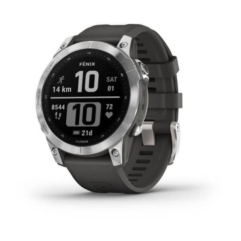 Zegarek Garmin Fenix 7 Standard Edition (47 mm) Silver / Graphite Band Zegarek Garmin Fenix 7 Standard Edition (47 mm) Silver / Graphite Band