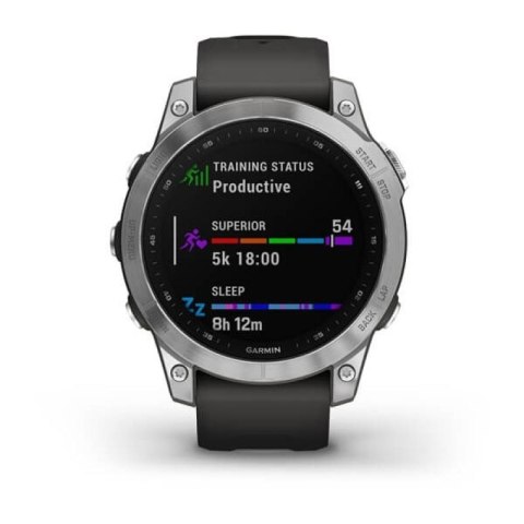 Zegarek Garmin Fenix 7 Standard Edition (47 mm) Silver / Graphite Band Zegarek Garmin Fenix 7 Standard Edition (47 mm) Silver / Graphite Band