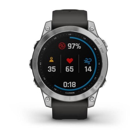 Zegarek Garmin Fenix 7 Standard Edition (47 mm) Silver / Graphite Band Zegarek Garmin Fenix 7 Standard Edition (47 mm) Silver / Graphite Band