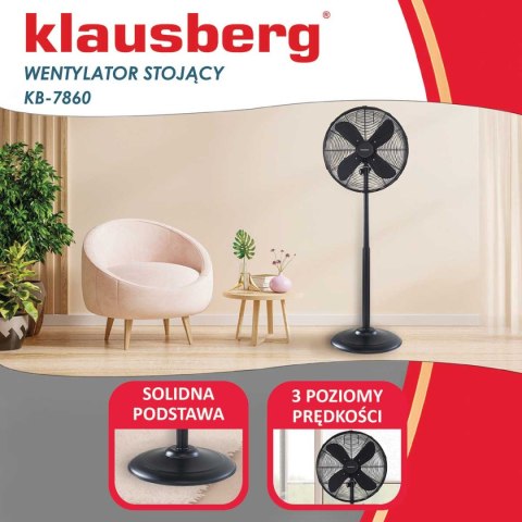 WENTYLATOR WIATRAK PODŁOGOWY KLAUSBERG KB-7860 WENTYLATOR WIATRAK PODŁOGOWY KLAUSBERG KB-7860