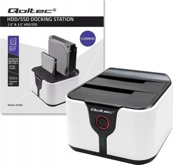 Qoltec HDD SSD 2.5'' 3.5'' SATA III | USB 3.0 | Super speed 5Gb/s | z funkcją Klonowania offline Qoltec HDD SSD 2.5'' 3.5'' SATA III | USB 3.0 | Super speed 5Gb/s | z funkcją Klonowania offline