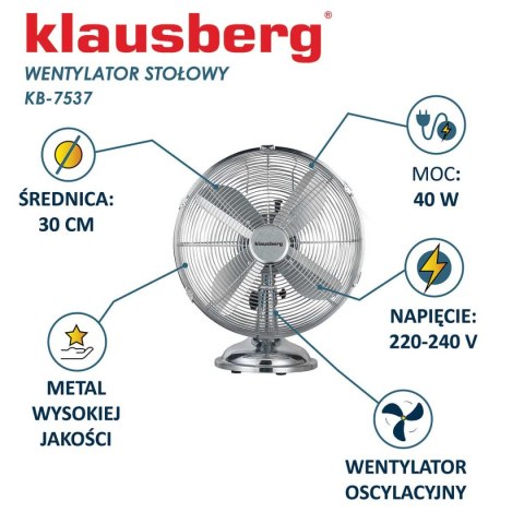 WENTYLATOR WIATRAK CYRKULACYJNY KLAUSBERG KB-7537 WENTYLATOR WIATRAK CYRKULACYJNY KLAUSBERG KB-7537