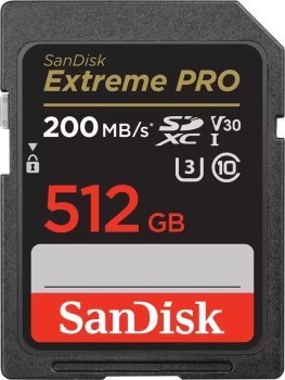 SANDISK EXTREME PRO SDXC 512GB 200/140 MB/s A2 SANDISK EXTREME PRO SDXC 512GB 200/140 MB/s A2