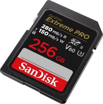 SanDisk SDXC 256GB Extreme Pro 280/150 MB/s V60 UHS-II SanDisk SDXC 256GB Extreme Pro 280/150 MB/s V60 UHS-II