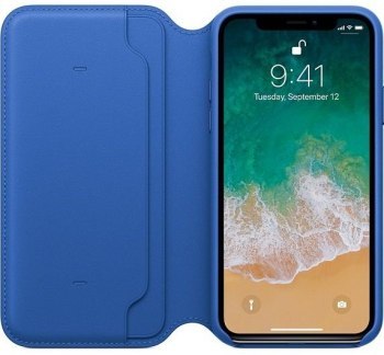 Apple iPhone X Leather Folio ostry błękit (MRGE2ZM/A) Apple iPhone X Leather Folio ostry błękit (MRGE2ZM/A)