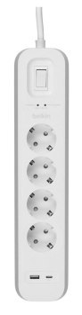 BELKIN LISTWA ZASILAJĄCA 4-PORT + 1XUSB-A 1XUSB-C 525J