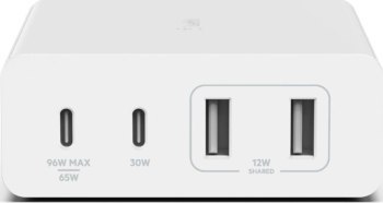 Belkin WCH010vfWH 108W 4-porty GaN 2xUSB-A 2xUSB-C biała Belkin WCH010vfWH 108W 4-porty GaN 2xUSB-A 2xUSB-C biała