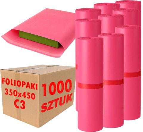 Foliopaki Kurierskie Różowe C3 350x450mm - 1000 szt. Foliopaki Kurierskie Różowe C3 350x450mm - 1000 szt.