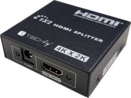 Techly 365818 Rozdzielacz Splitter HDMI, 1x2, 4K 30Hz, aktywny